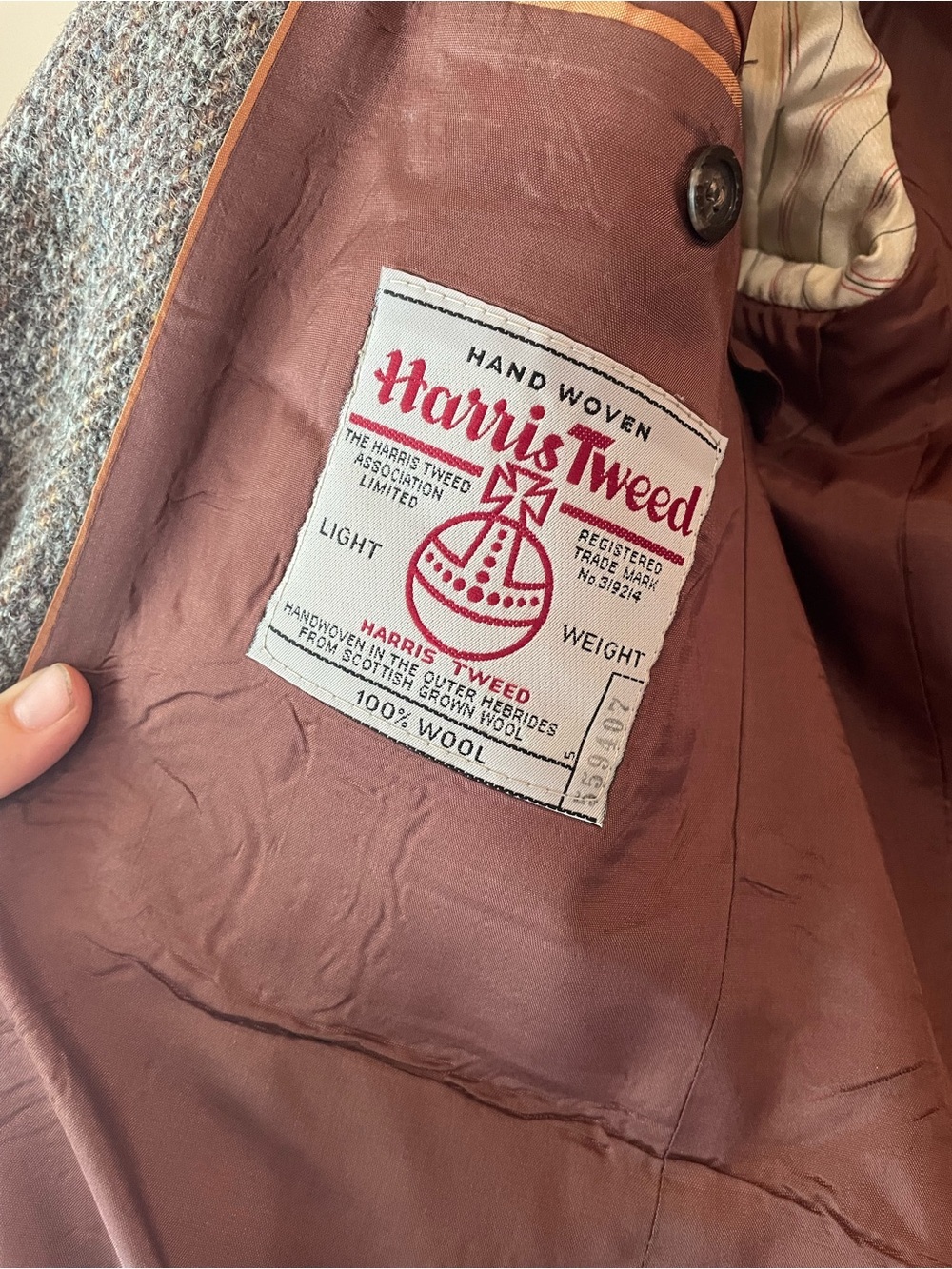 🐱 Harris Tweed | VINTAGE Wool Mens 44T Coat - Picture 2 of 11